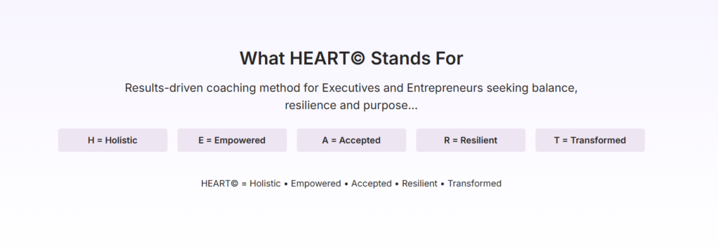 Leadership Coaching What HEART stands for